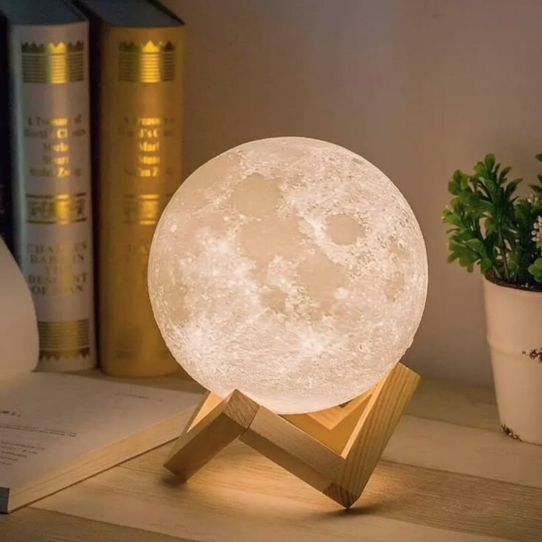 Lámpara luna Moondy con control táctil y mando a distancia incluidos