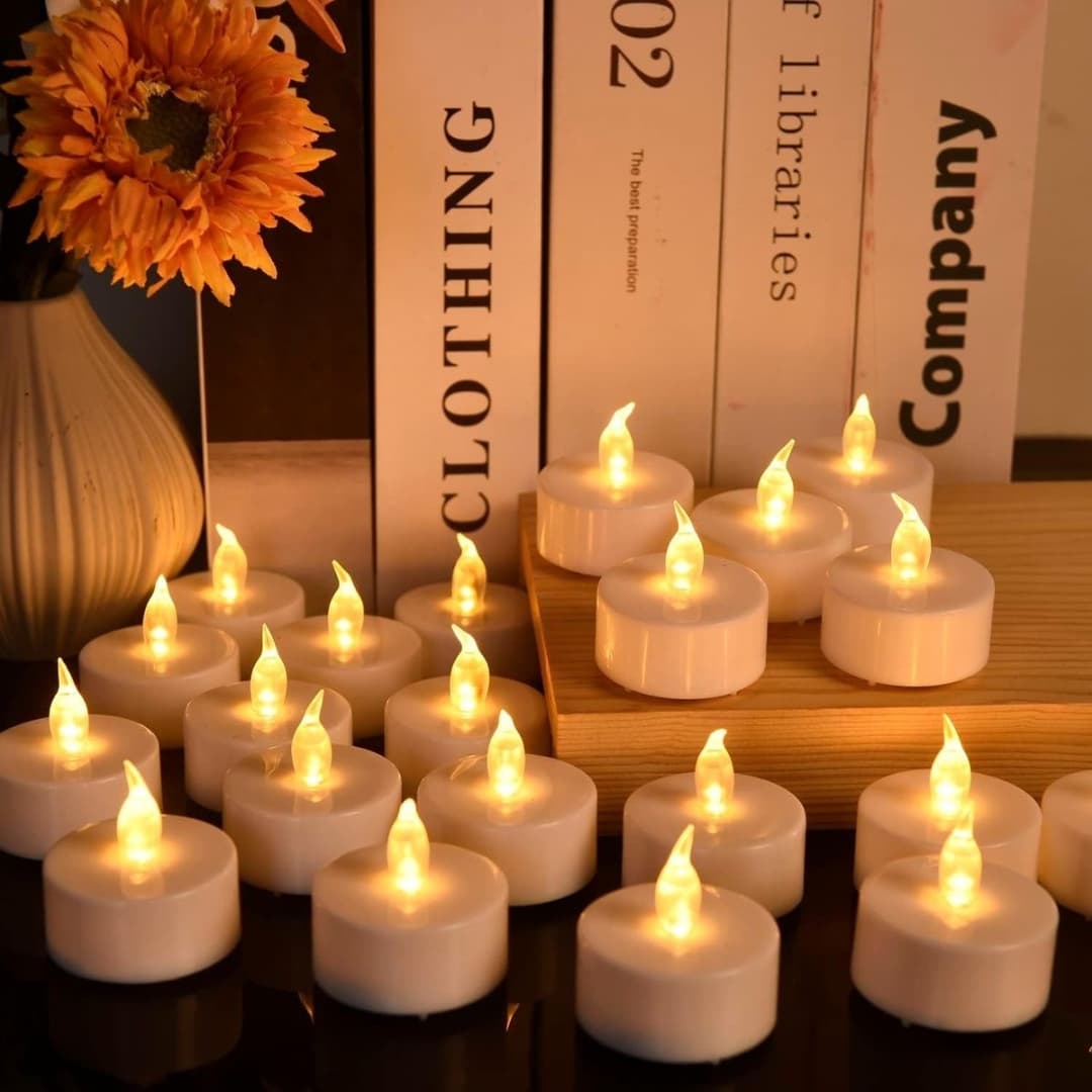 Velas LED decorativas con luz cálida, ideales para meditación, yoga y momentos de relax