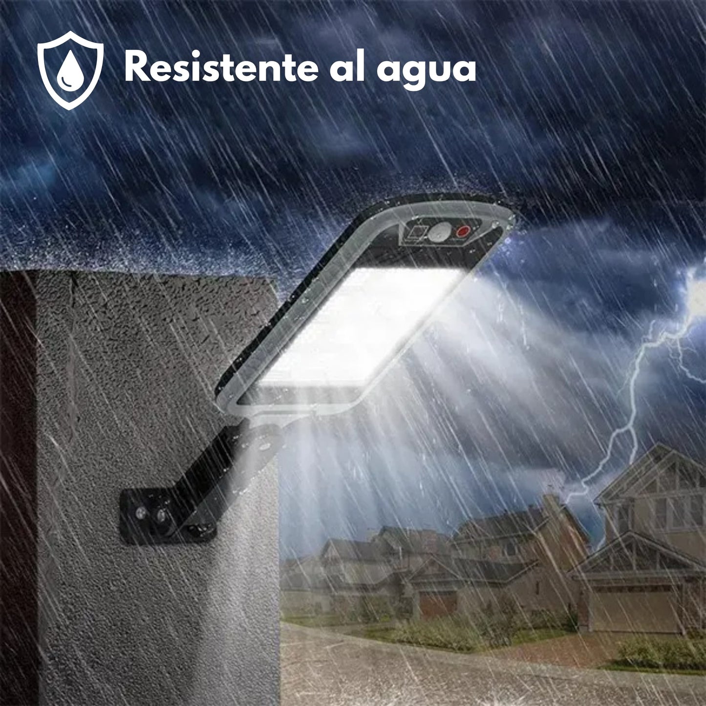 Foco solar con sensor de movimiento, ideal para jardín, pared o entrada