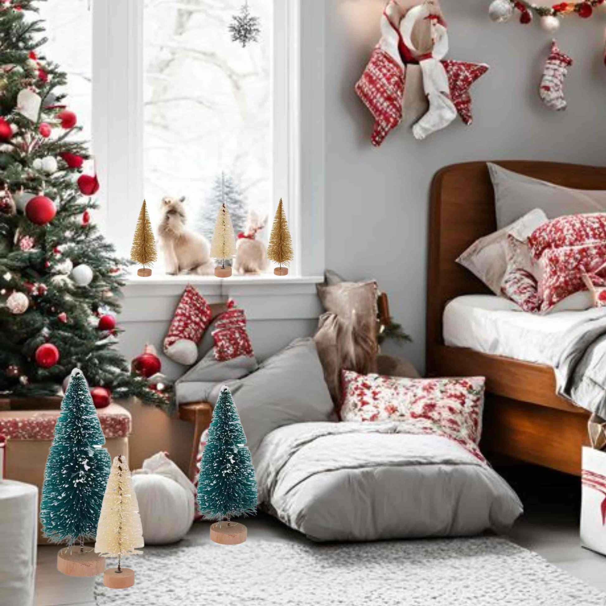 Paquetes de 9, 18 y 27 mini árboles en caja compacta para regalar