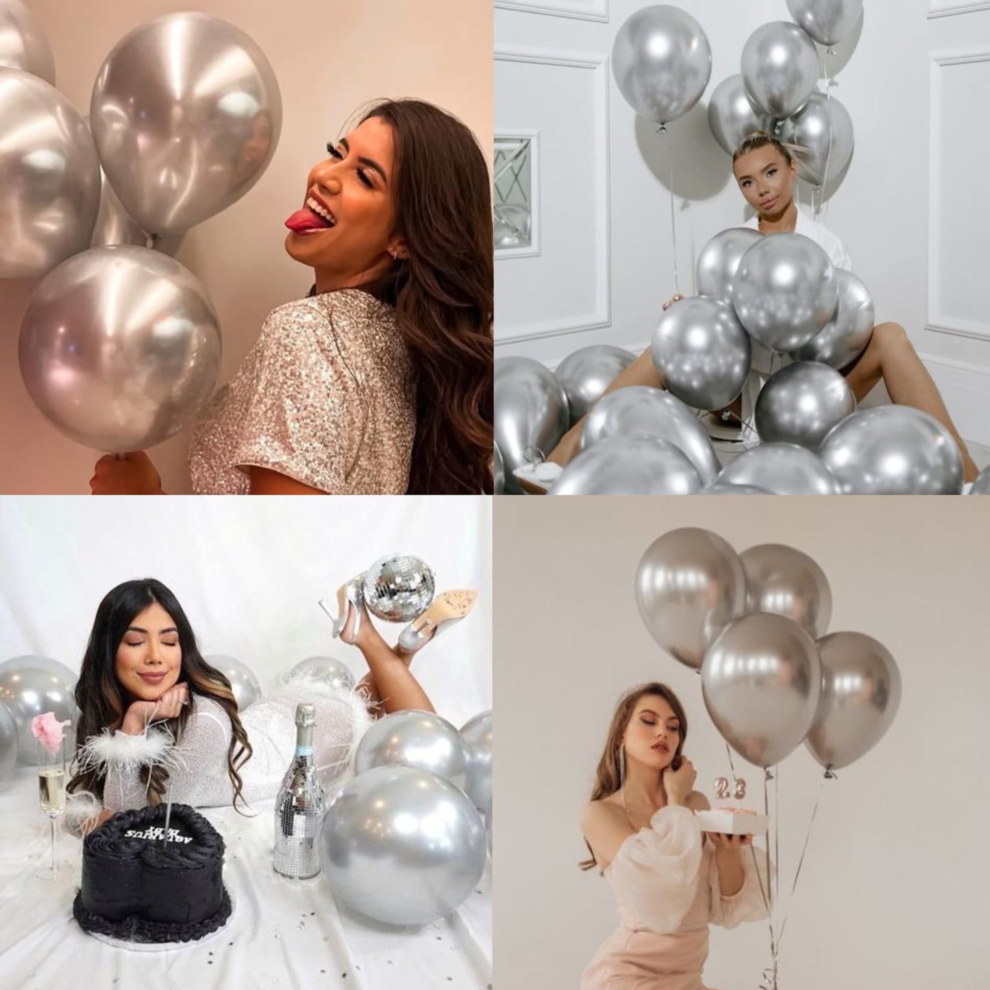 Globos plateado metálico Mr. Globo para decoraciones modernas y minimalistas