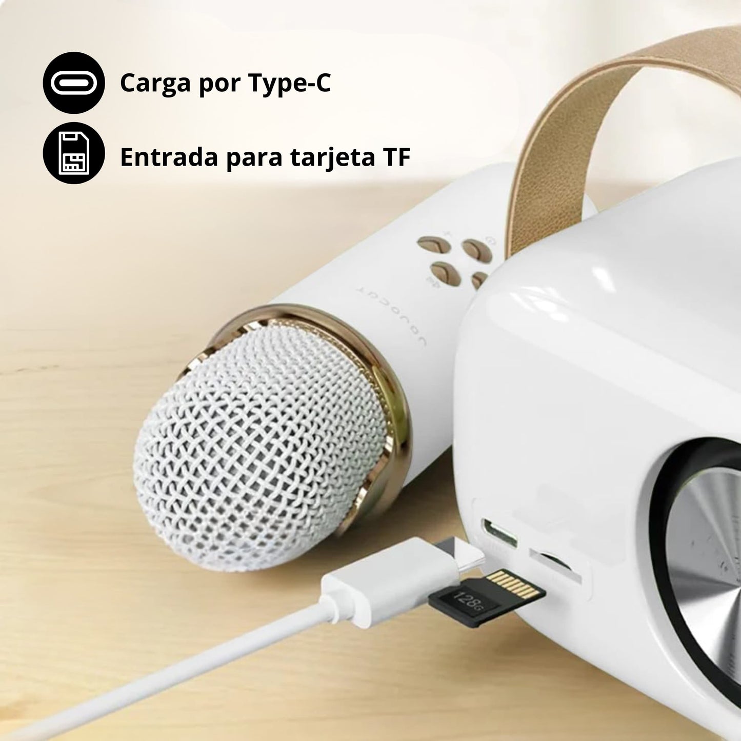 Uso recreativo del karaoke por niños, perfecto para entretenimiento familiar.