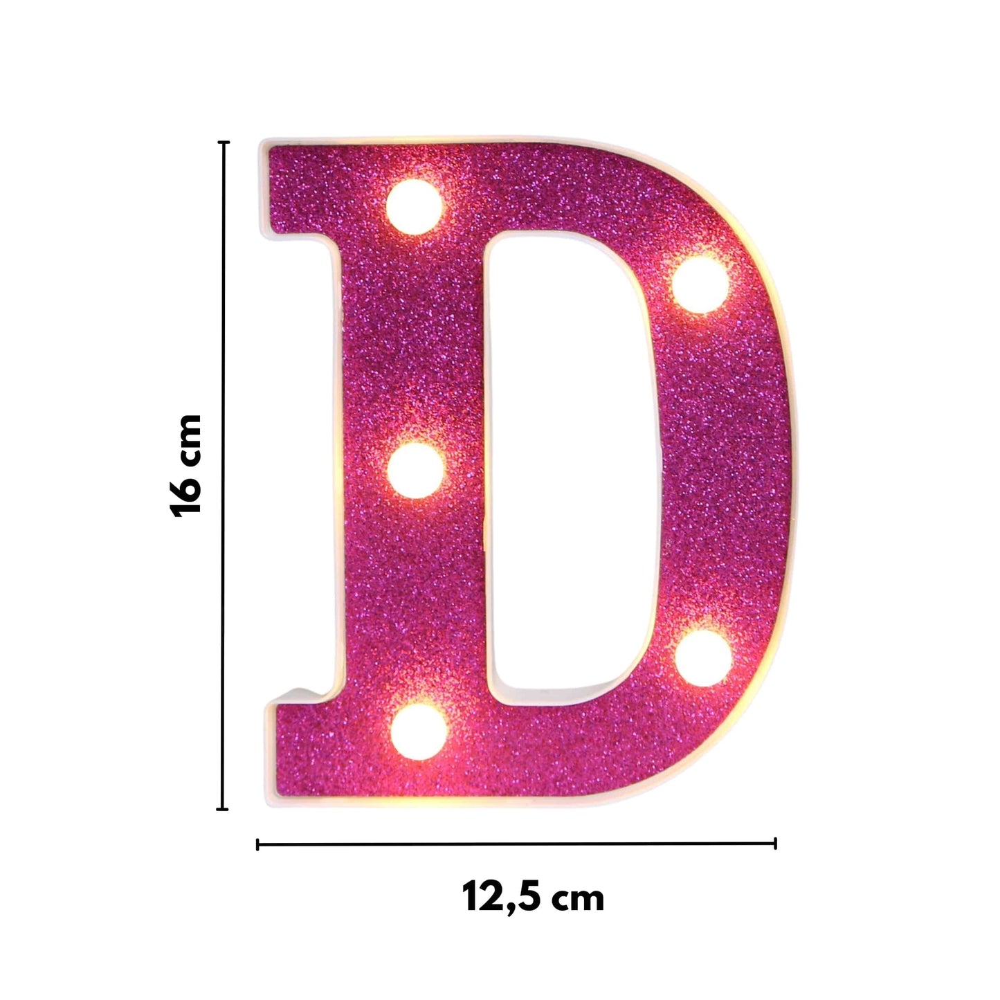GlimmerGlow™ – Letras LED Decorativas con Purpurina Rosa y Luz Cálida