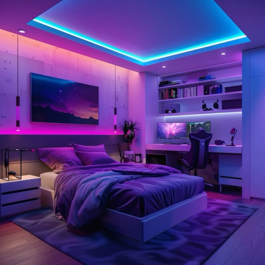 Detalle de adhesivo 3M en parte trasera de la tira LED