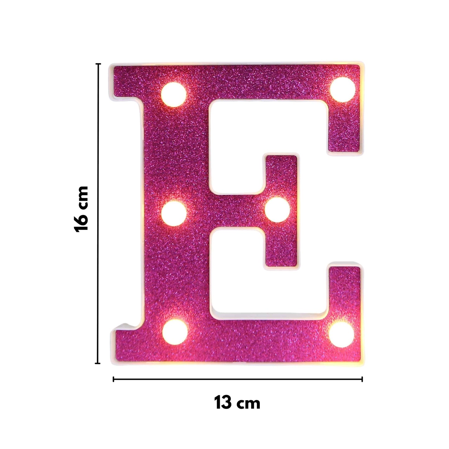 GlimmerGlow™ – Letras LED Decorativas con Purpurina Rosa y Luz Cálida