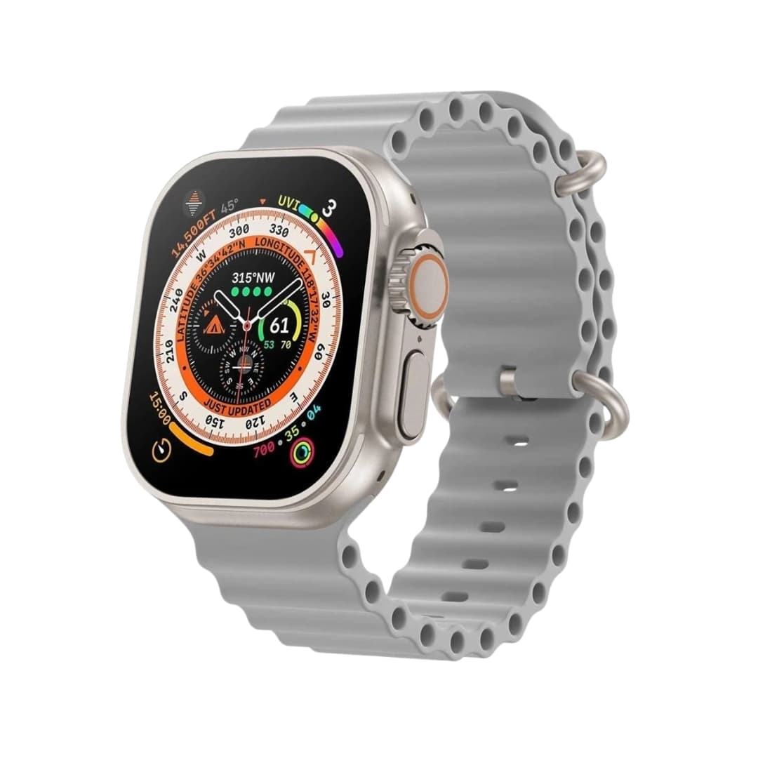 Smartwatch Ultra gris elegante y moderno para uso diario y deportivo