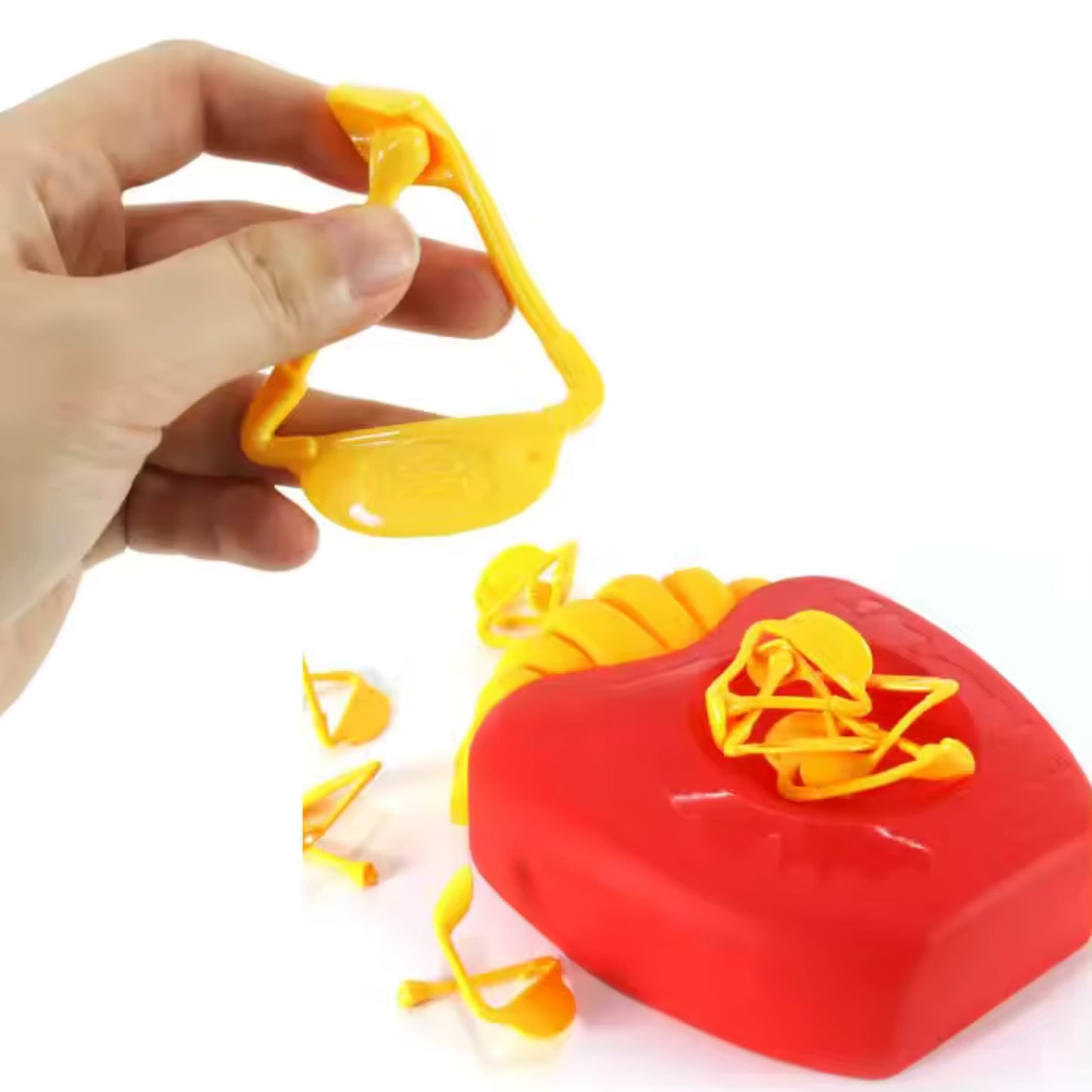 Primer plano de papas de plástico, destacando calidad ABS y textura para agarre seguro