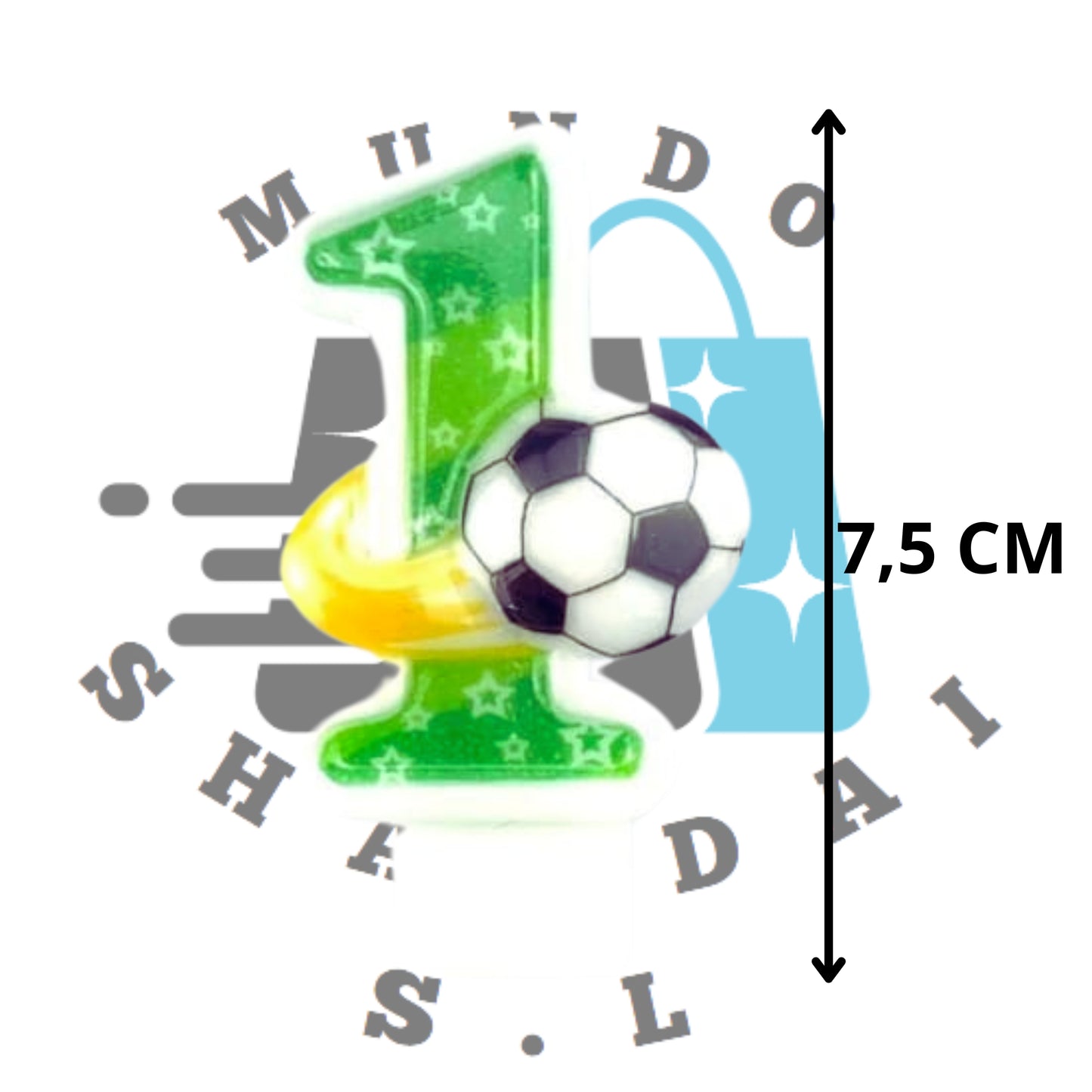 Velas Números Fútbol – Decoración Temática para Pasteles de Cumpleaños y Eventos Deportivos.