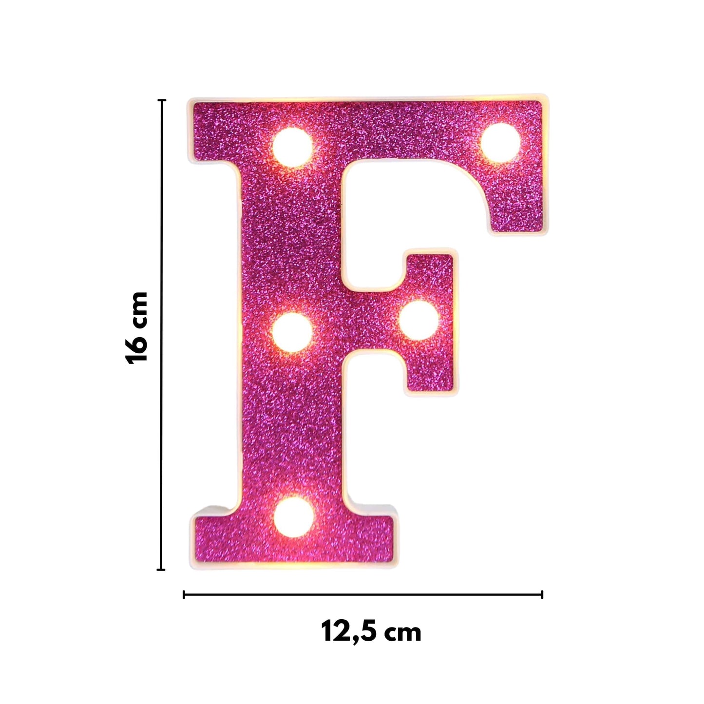 GlimmerGlow™ – Letras LED Decorativas con Purpurina Rosa y Luz Cálida
