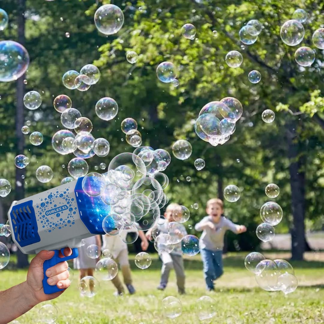 Pistola de burbujas gigante con pegatinas decorativas GUBLES XL personalizadas
