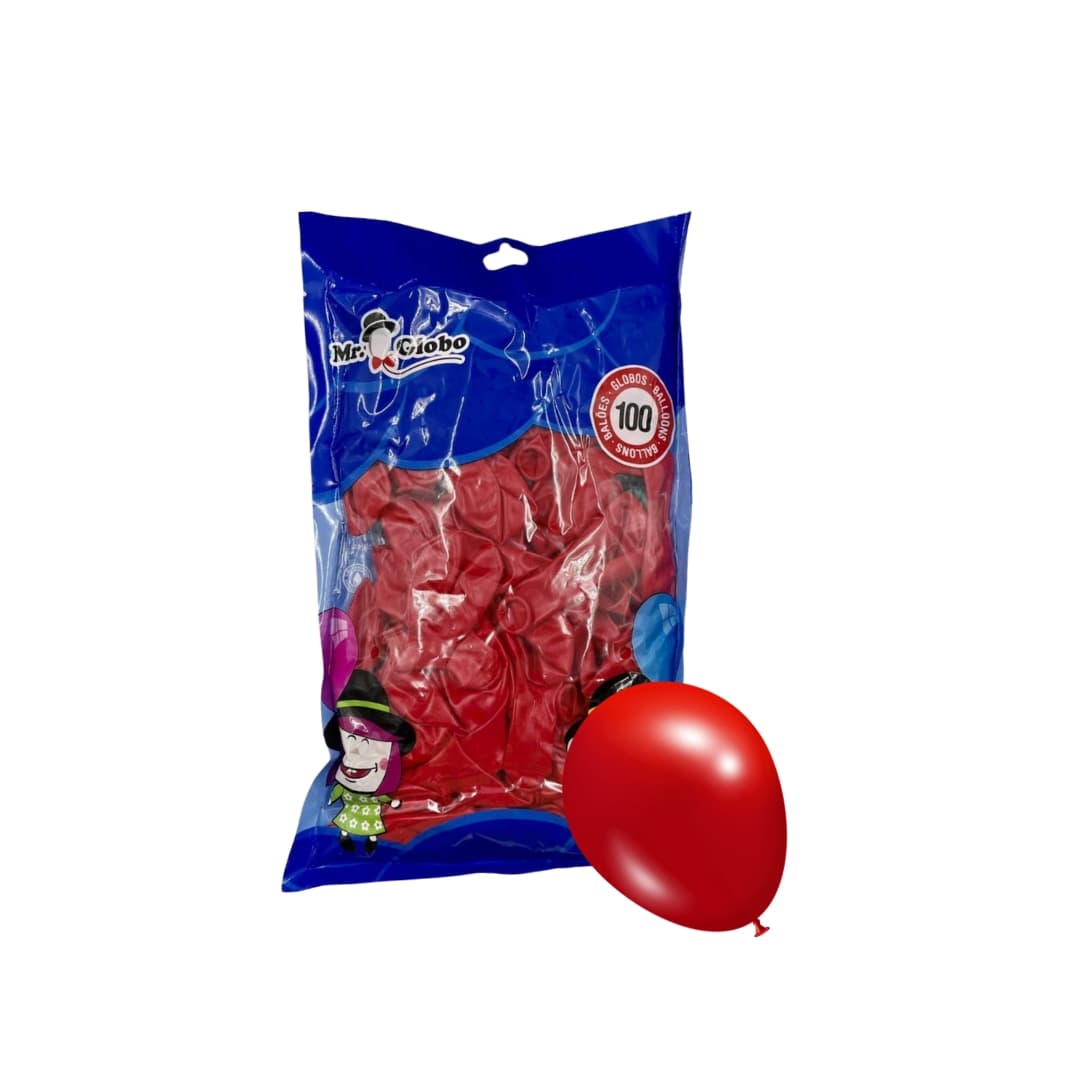 Globo rojo biodegradable Mr. Globo 30 cm para fiestas y decoración llamativa