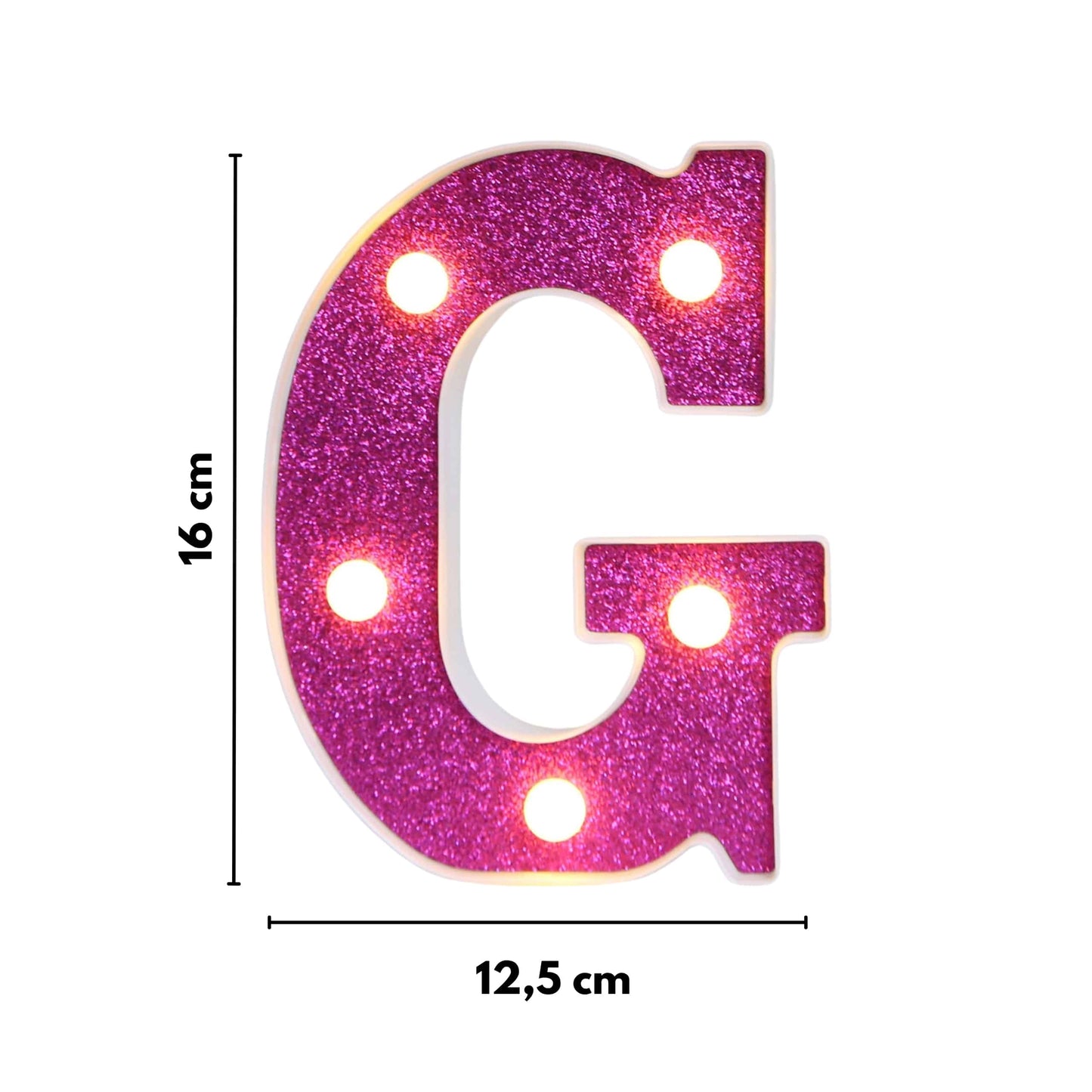 GlimmerGlow™ – Letras LED Decorativas con Purpurina Rosa y Luz Cálida