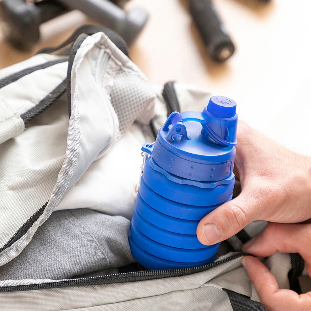 Botella de silicona plegable apta para lavavajillas y fácil de limpiar
