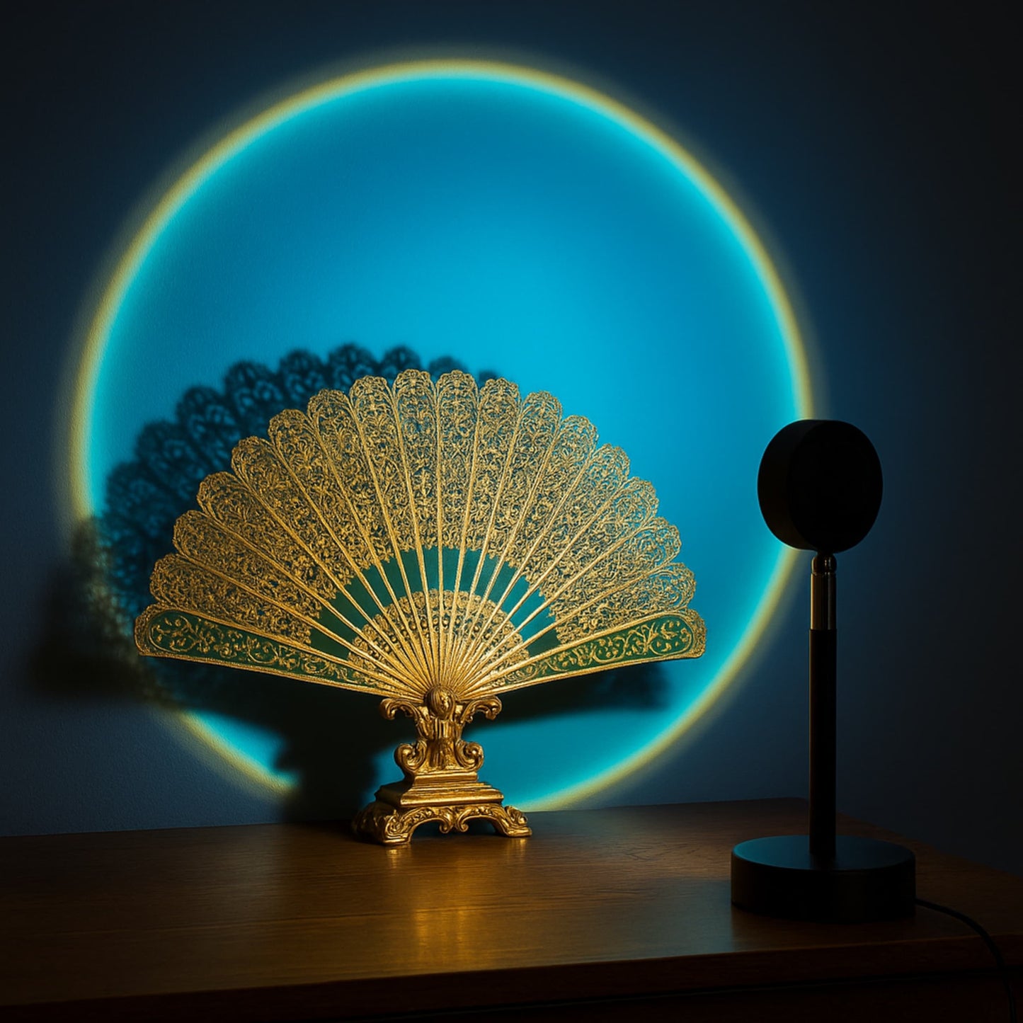 Iluminación LED tipo atardecer en sala de estar de estilo moderno.