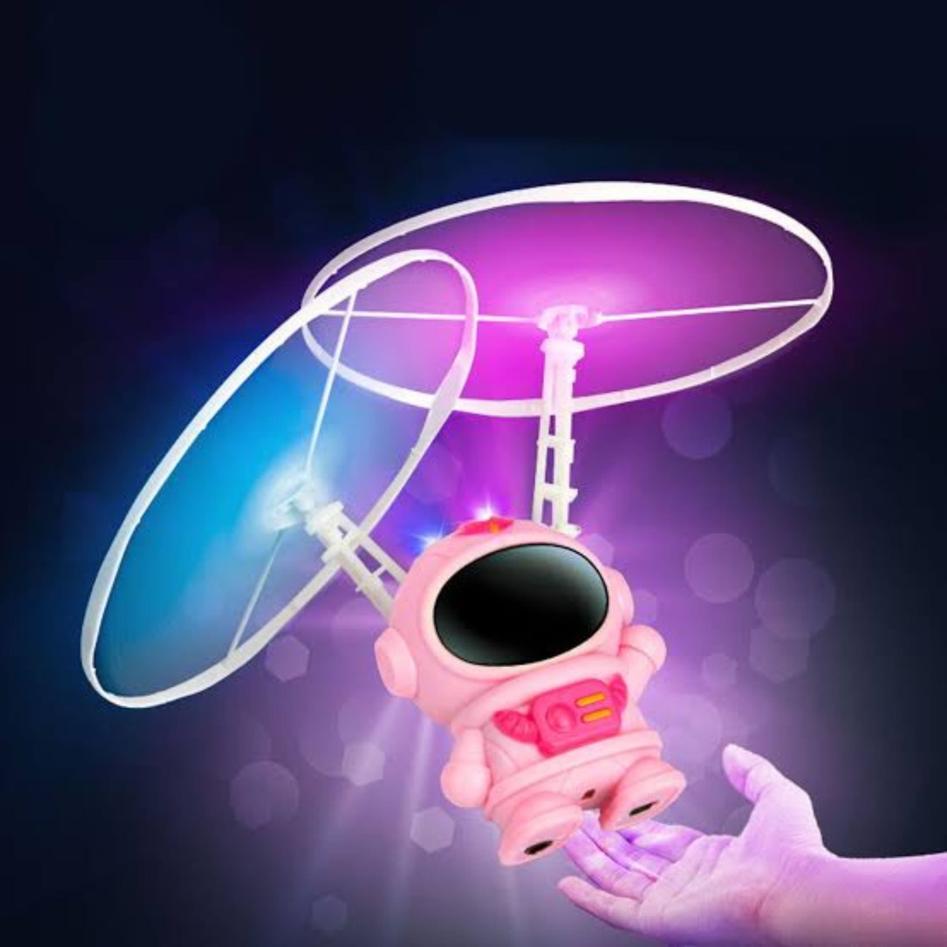 Empaque retail del astronauta volador con información LED y sensor infrarrojo