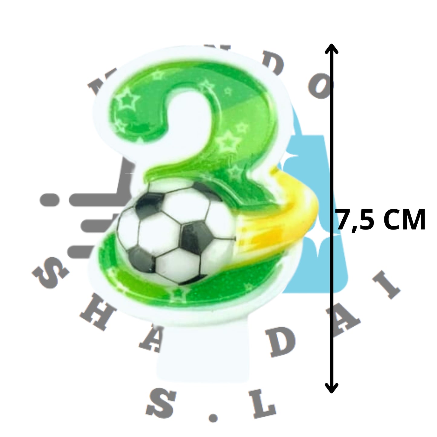 Velas Números Fútbol – Decoración Temática para Pasteles de Cumpleaños y Eventos Deportivos.