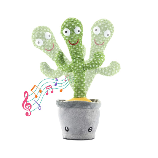Cactus bailarín LED interactivo que reproduce canciones y repite sonidos