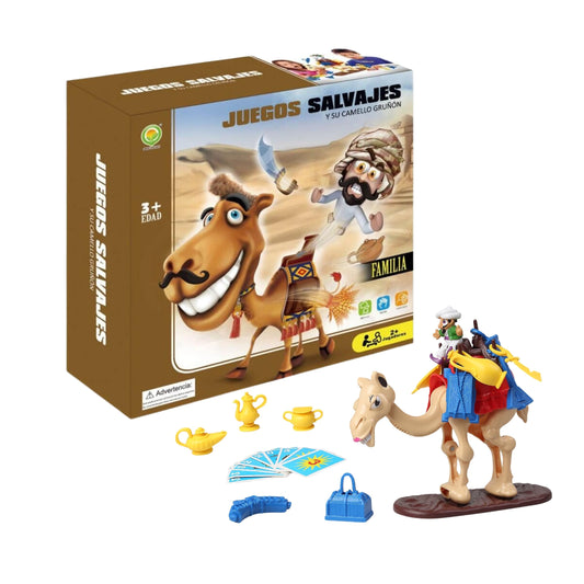 Figura de camello interactivo con abanico de accesorios para cargar objetos
