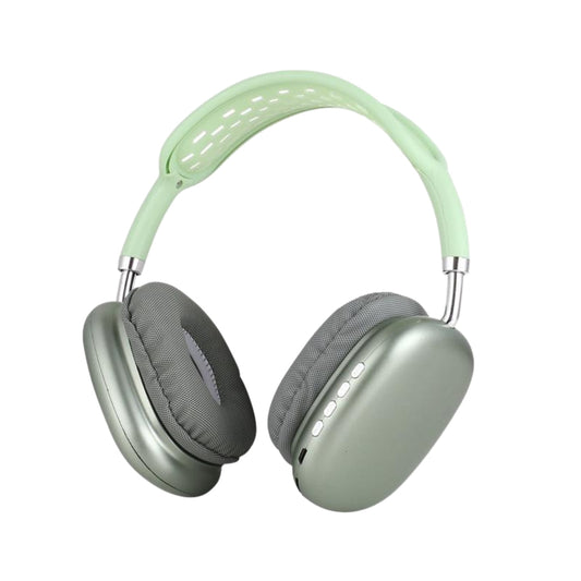 Auriculares Bluetooth V5.0 con diseño ergonómico y casco verde 