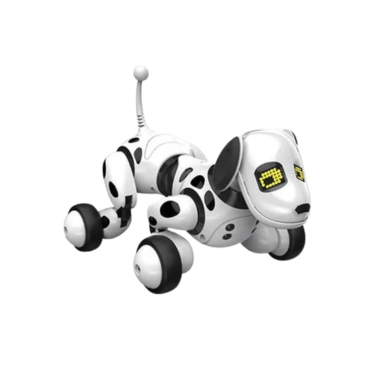 Perro robot blanco con luces LED parpadeantes y control remoto inalámbrico 