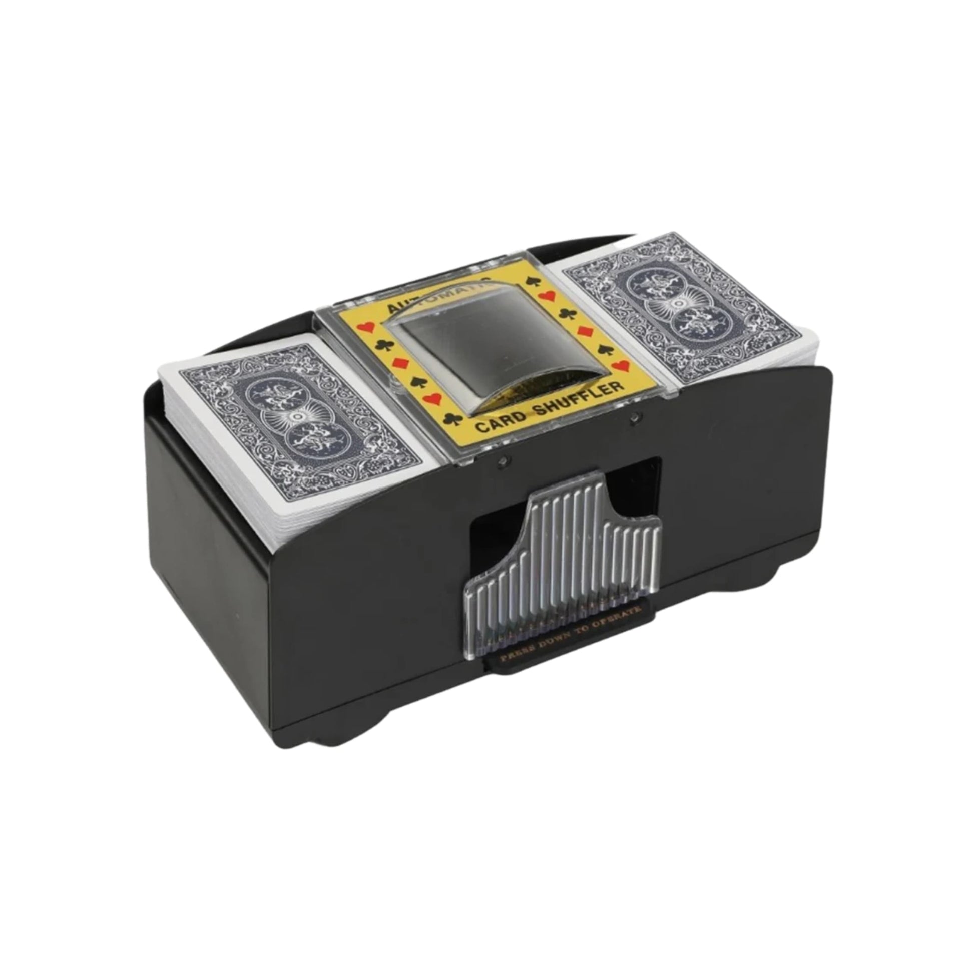 Barajador automático de cartas negro, ideal para juegos como póker y UNO
