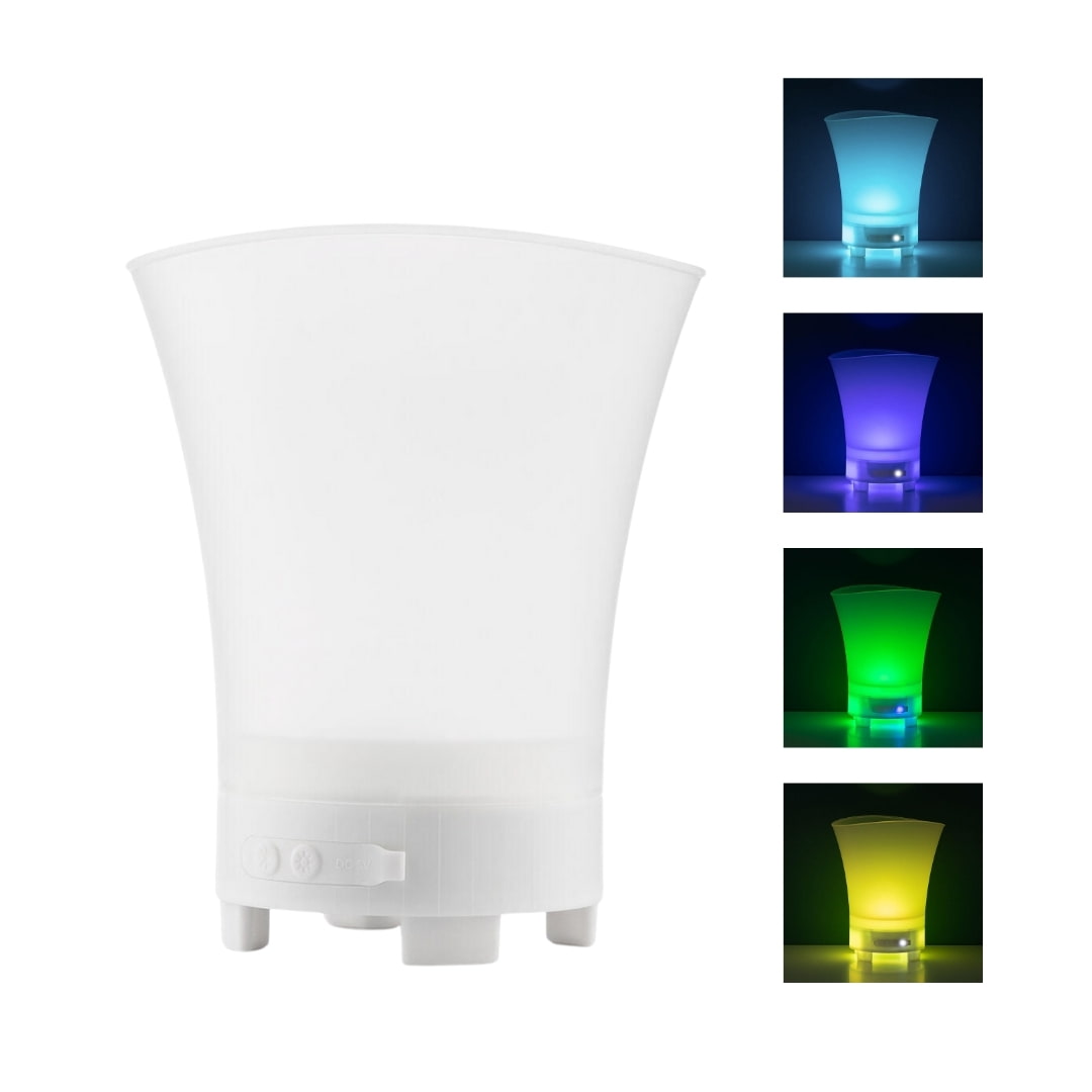 Cubitera LED con altavoz Bluetooth 5.0 y luz RGB para fiestas y eventos