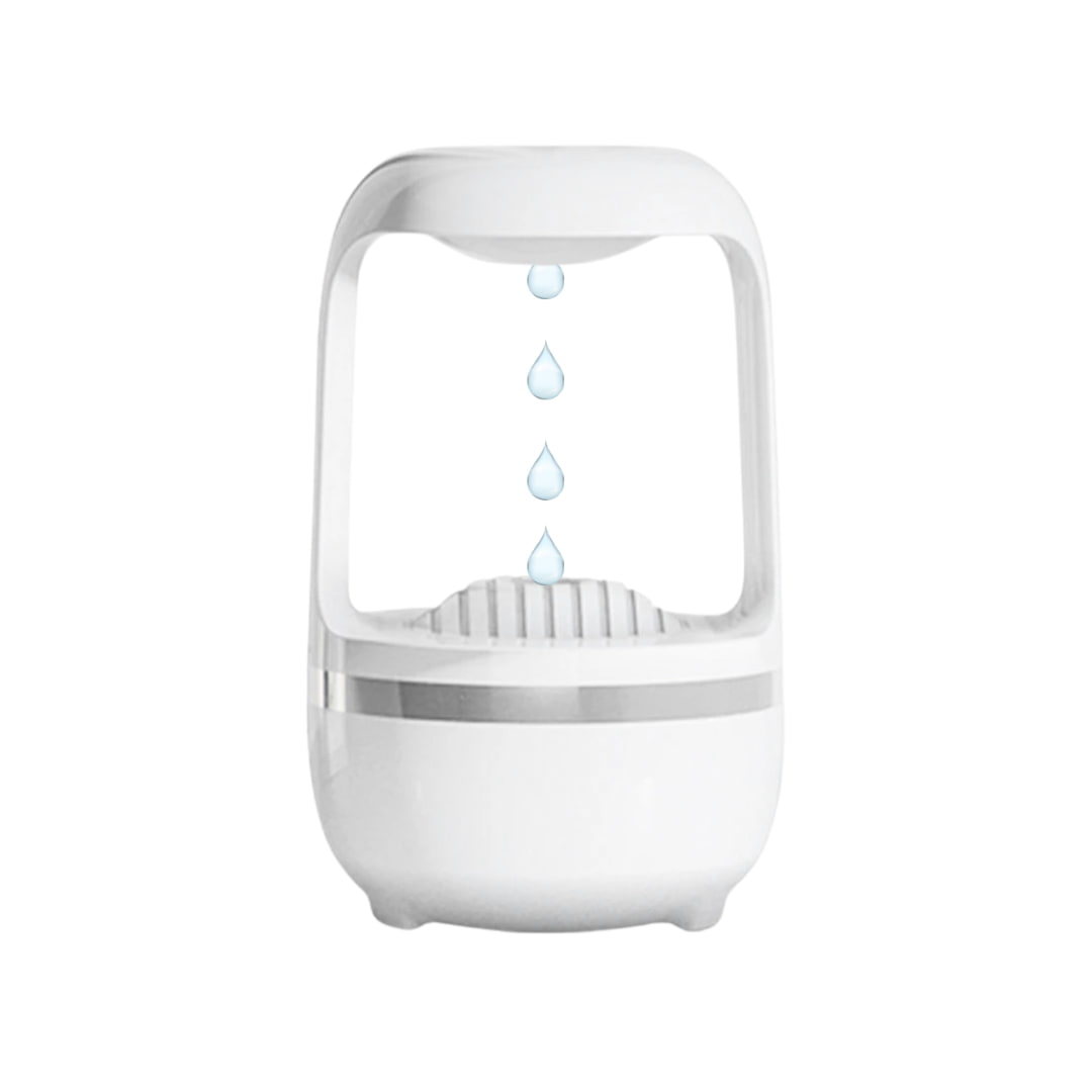 Humidificador antigravedad 500ml con luz LED blanca sobre escritorio moderno