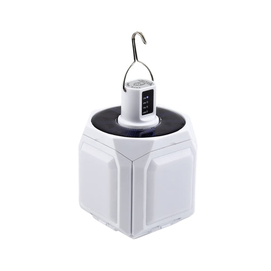 Lámpara colgante LED solar recargable con diseño abatible.