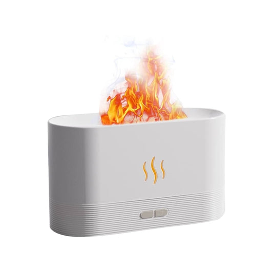 Difusor de aceites esenciales LED con diseño elegante en funcionamiento emitiendo vapor.
