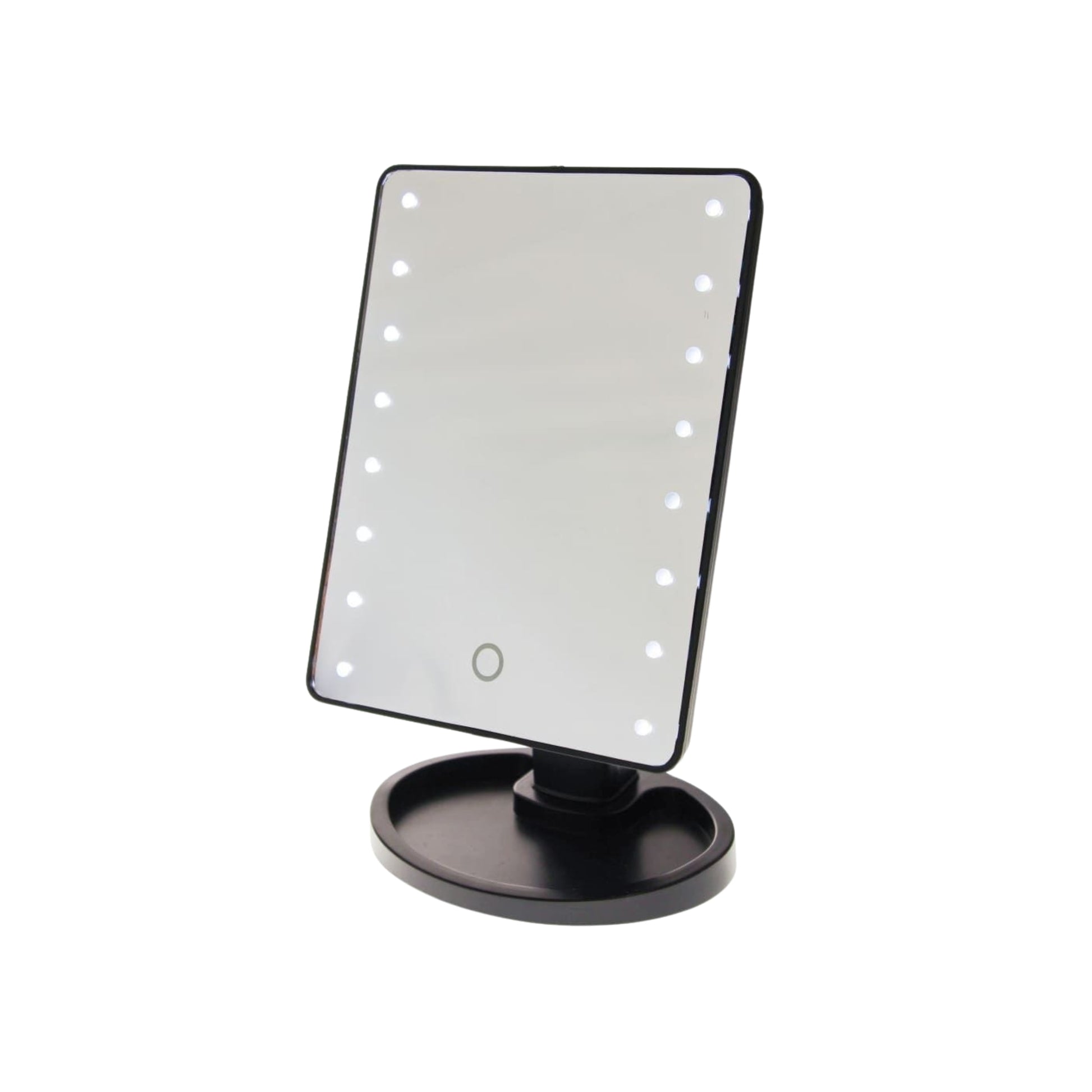 Espejo de maquillaje LED con 15 bombillas iluminadas en marco NEGRO