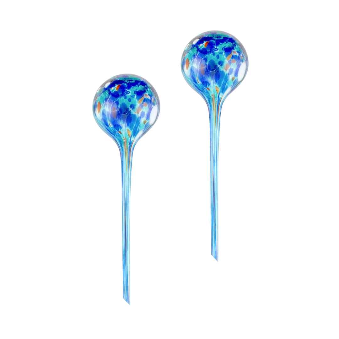 Globos de riego automático Aqua de vidrio azul para plantas en maceta