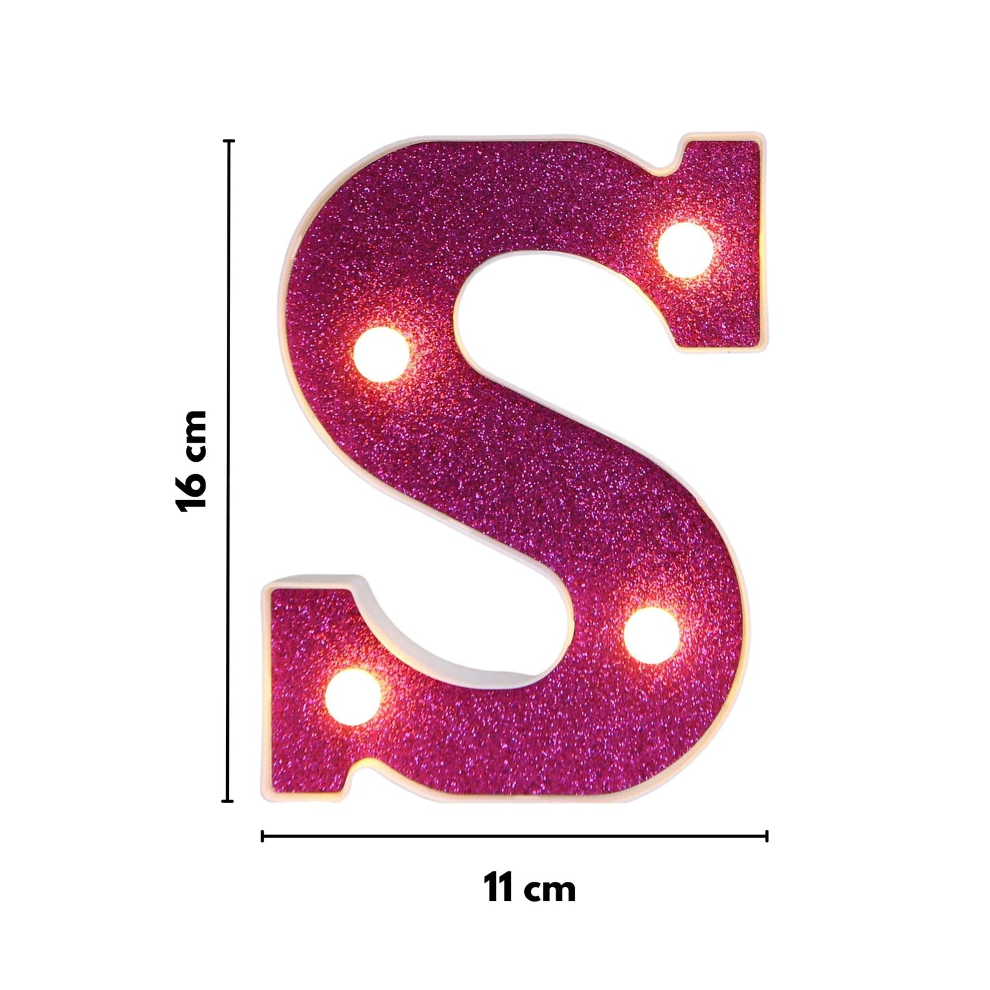 GlimmerGlow™ – Letras LED Decorativas con Purpurina Rosa y Luz Cálida