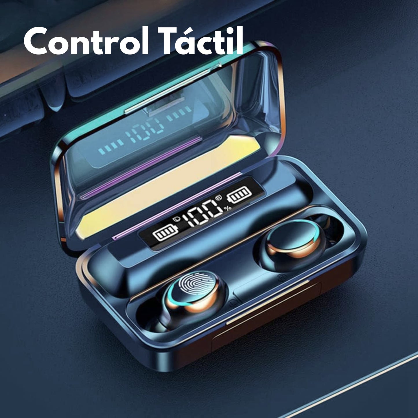 Vista de los auriculares HiFi con diseño compacto y ergonómico sobre superficie neutra.