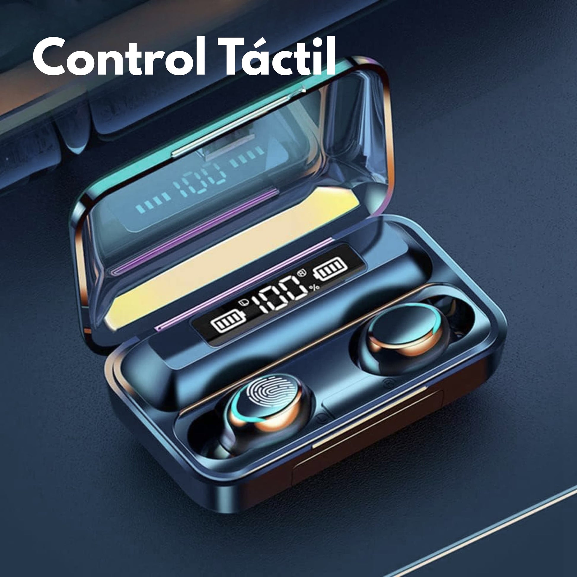 Vista de los auriculares HiFi con diseño compacto y ergonómico sobre superficie neutra.