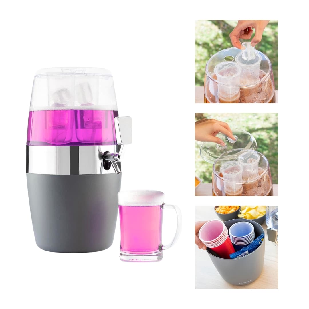 Detalle del grifo antigoteo del dispensador refrigerante de bebidas de 4 litros