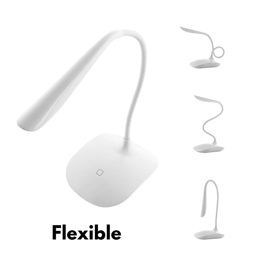 Detalle de la lámpara LED portátil con control táctil y tres niveles de intensidad