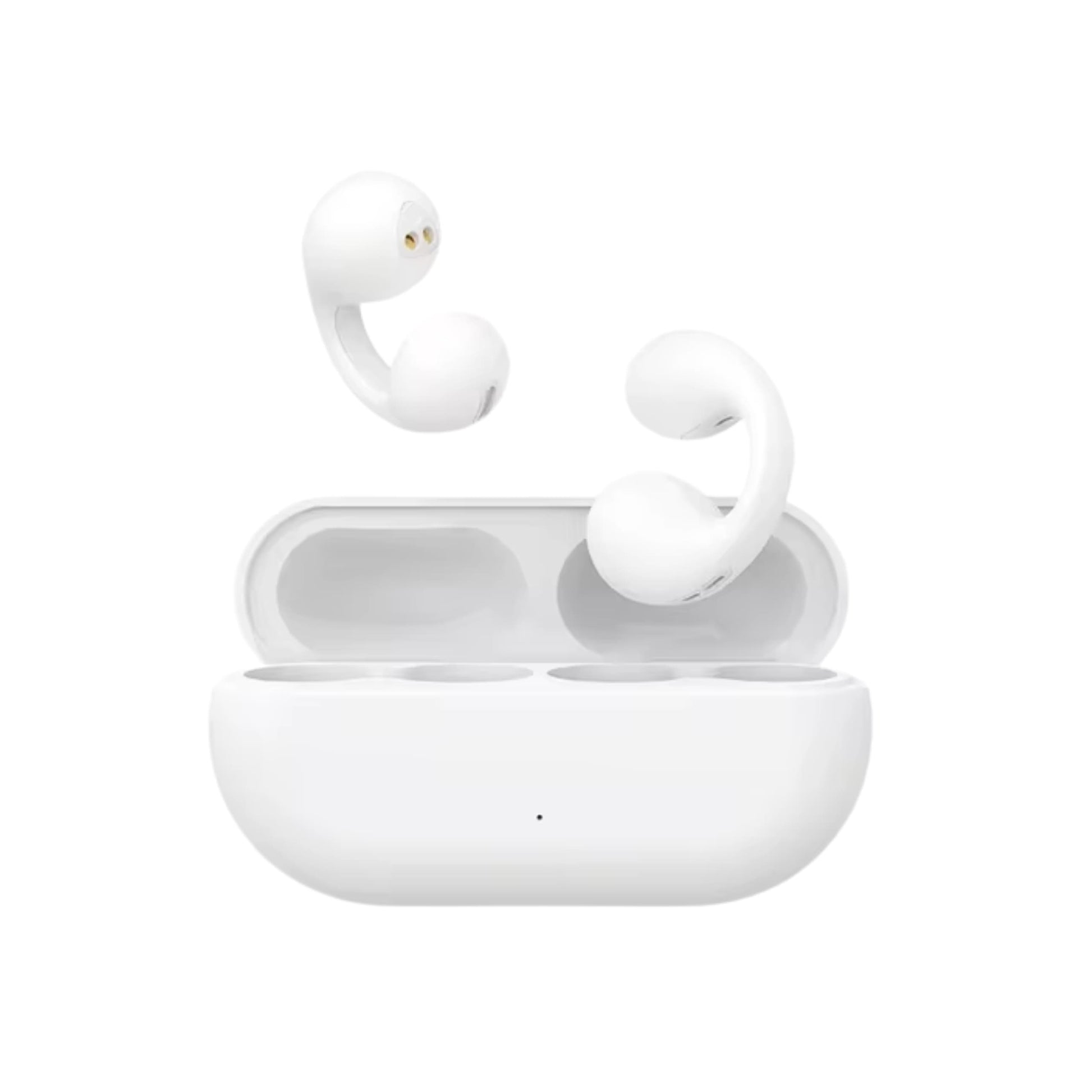 Vista detallada de auriculares TWS con diseño seguro y envolvent