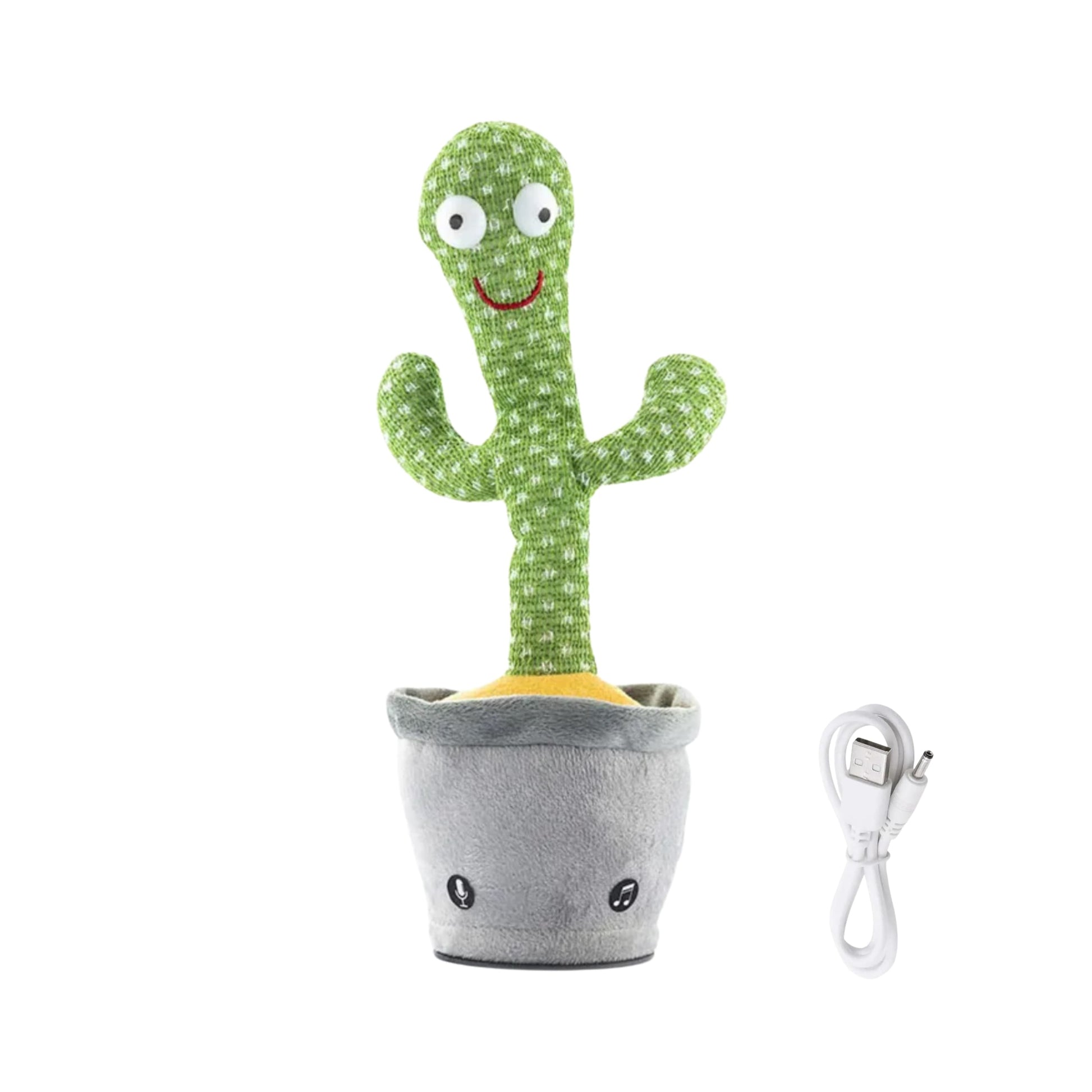 Detalle del cactus con brazos móviles y luces LED parpadeantes