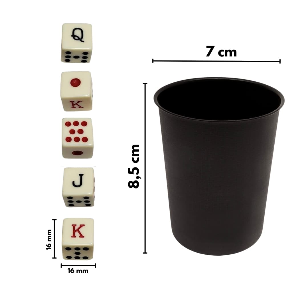 Set de cinco dados acrílicos multicolores para juegos de mesa y fiestas
