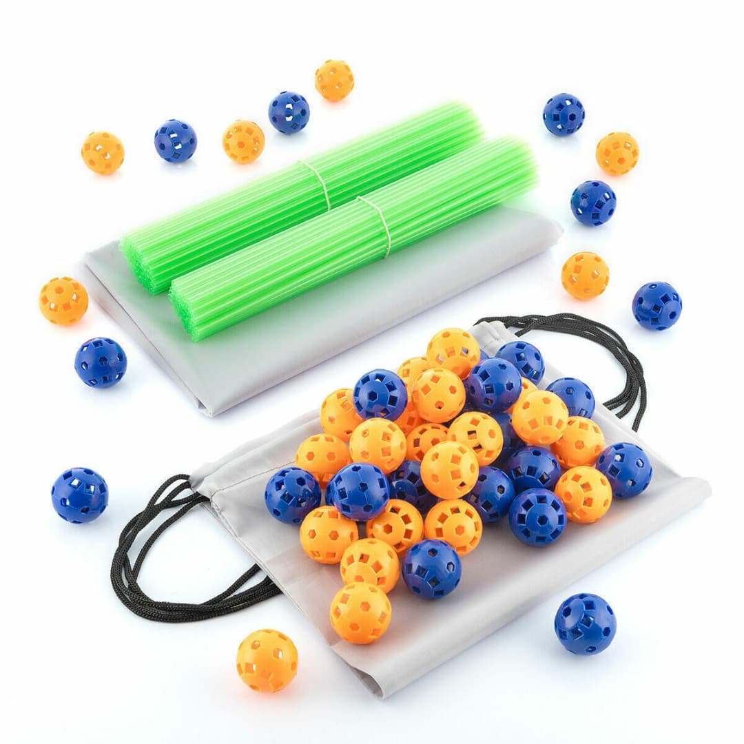 Estructura tipo iglú hecha con bloques de construcción fluorescentes para niños