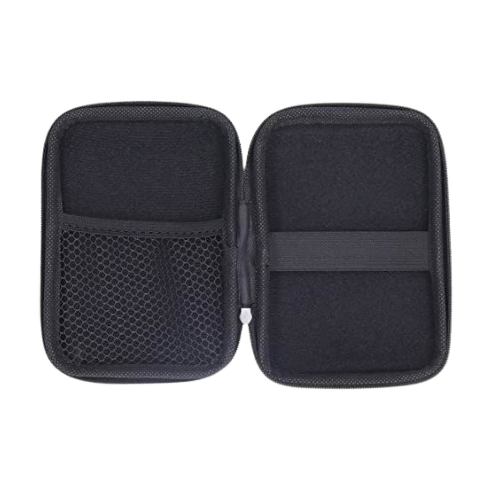 Interior acolchado con malla para guardar consola y accesorios de forma ordenada