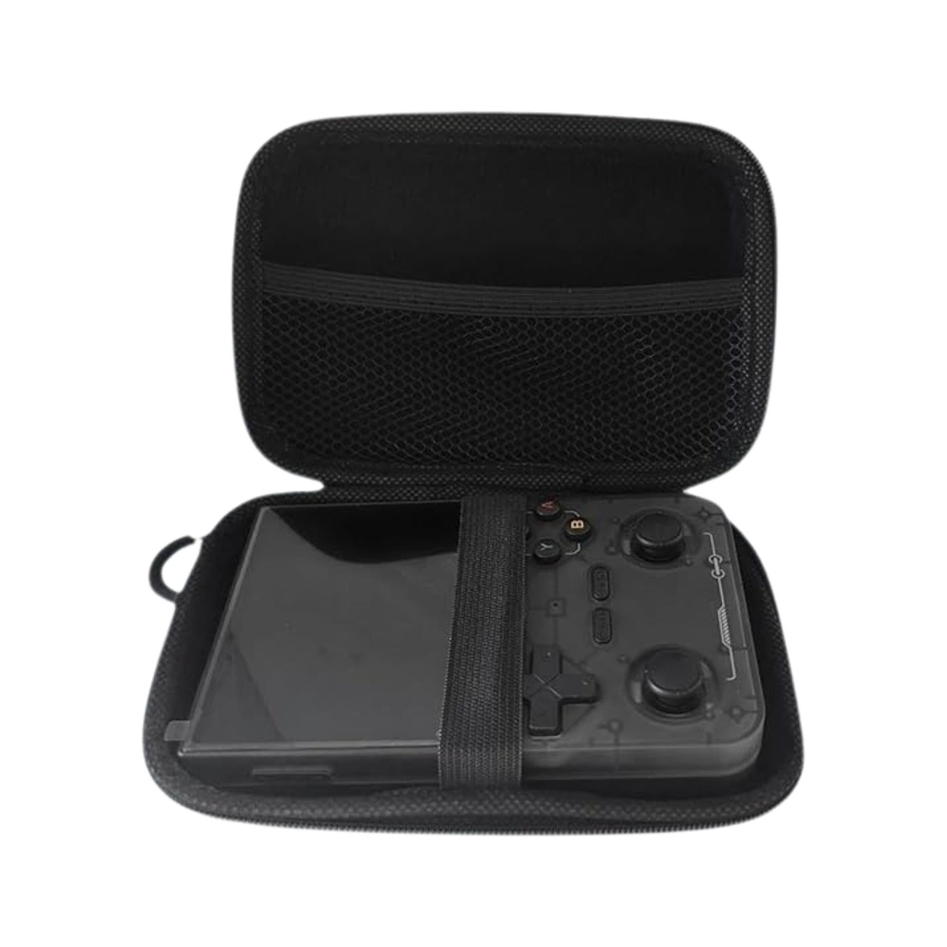 Estuche compacto cabiendo en mochila, ideal para consolas retro de mano 