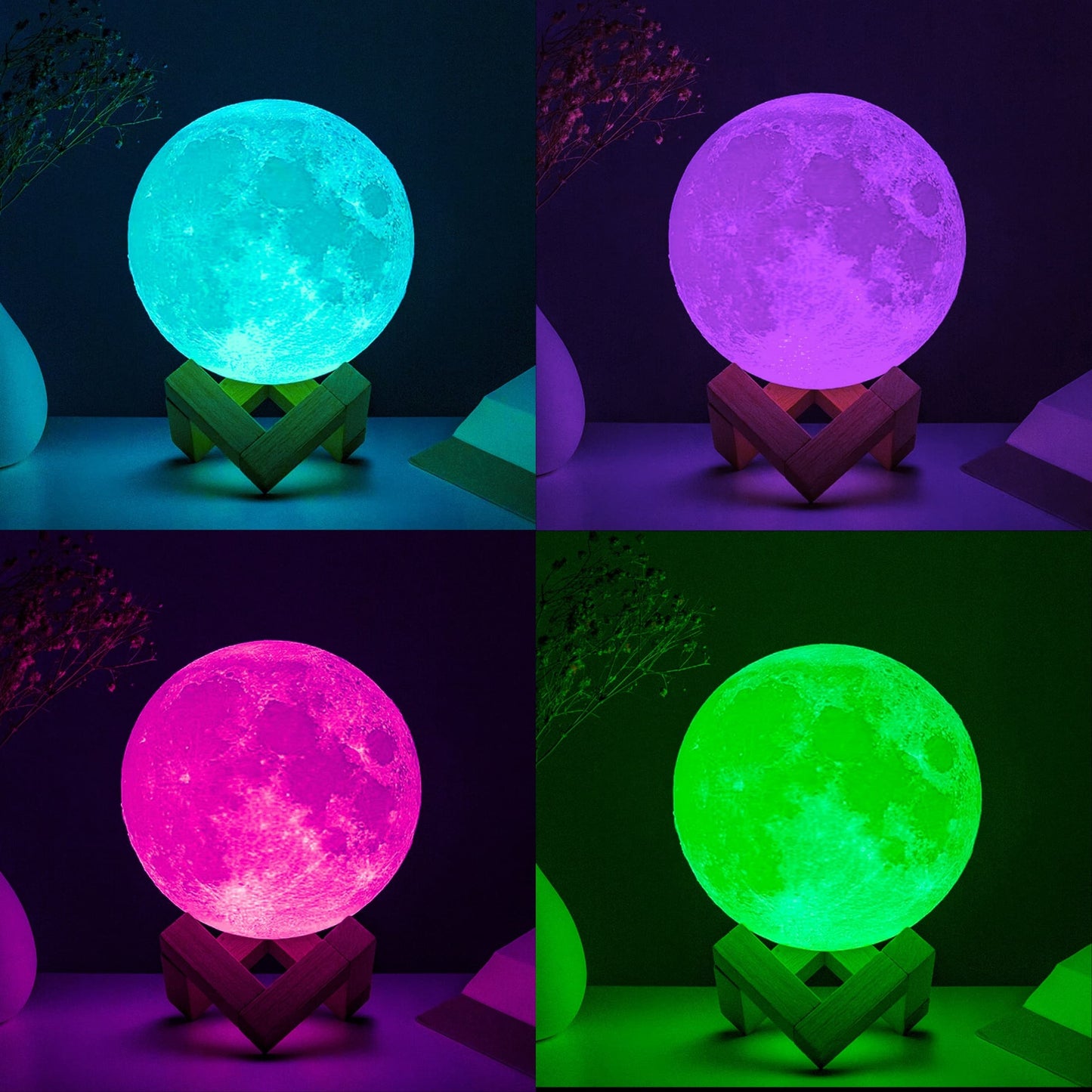 Detalle cercano del diseño texturizado que simula la superficie de la luna.