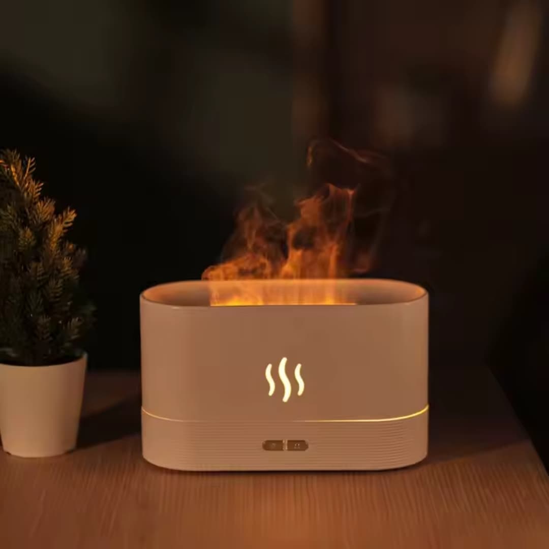 Detalle del difusor con luz LED en diferentes colores, ideal para aromaterapia.