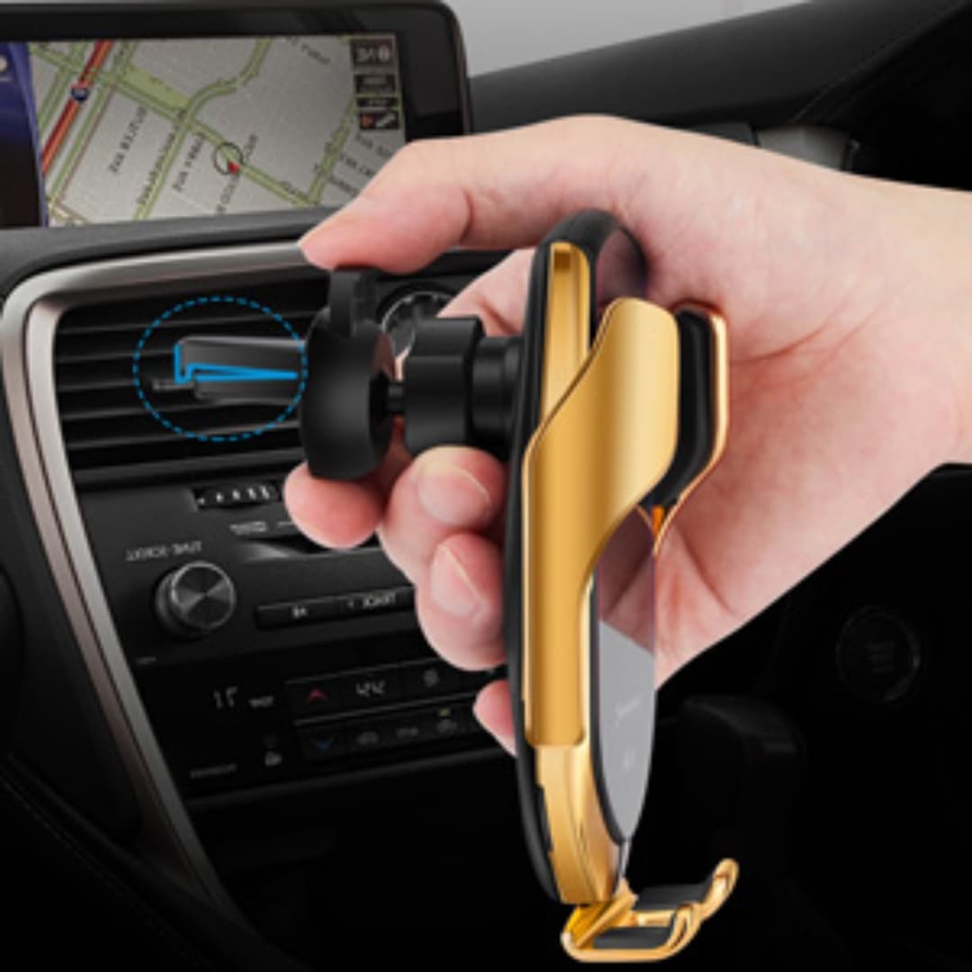 Cargador de coche 15W con fijación segura y carga rápida 