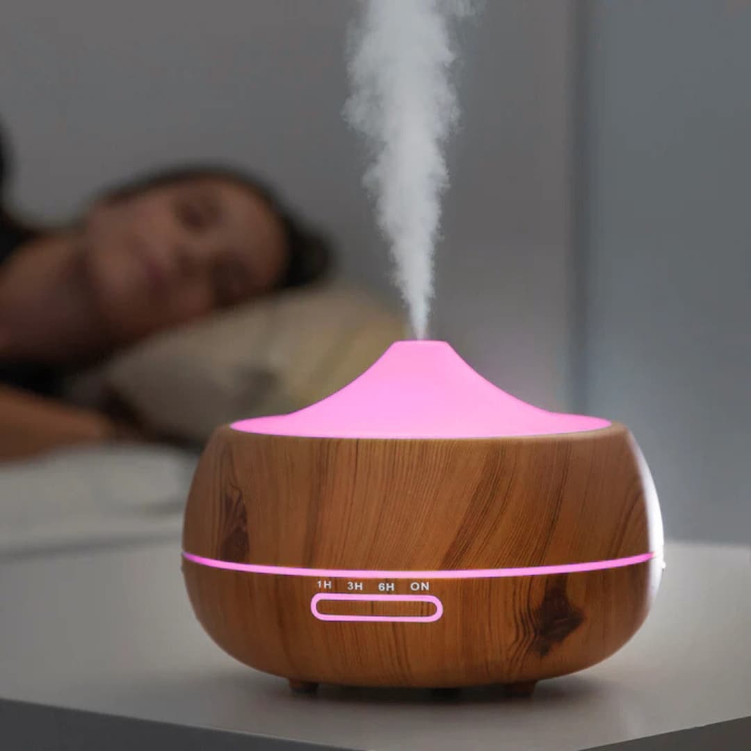 Humidificador ultrasónico con capacidad de 400 ml y cobertura de hasta 25 m²