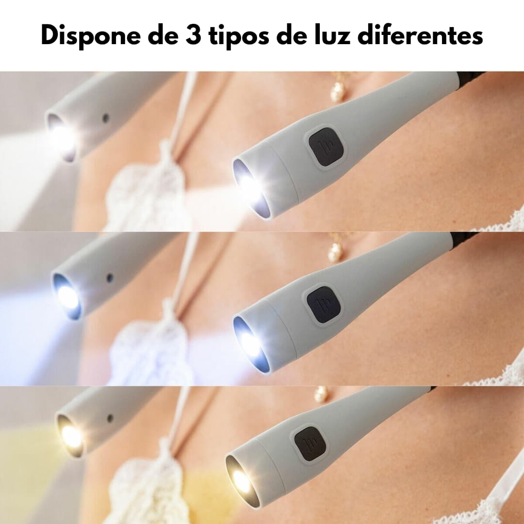 Lámpara cuello LED flexible para camping o lectura en exteriores