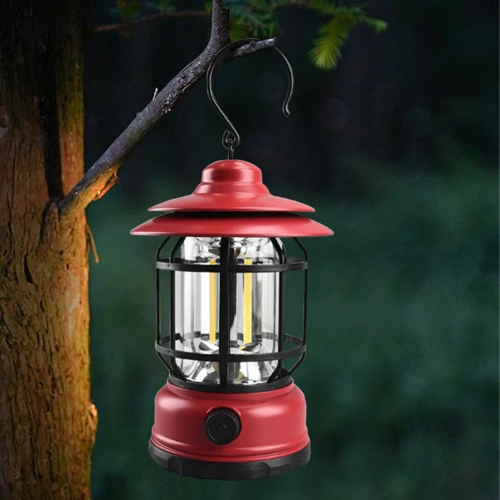 Puerto USB-C de carga y pasante para cargar móviles en farol LED camping