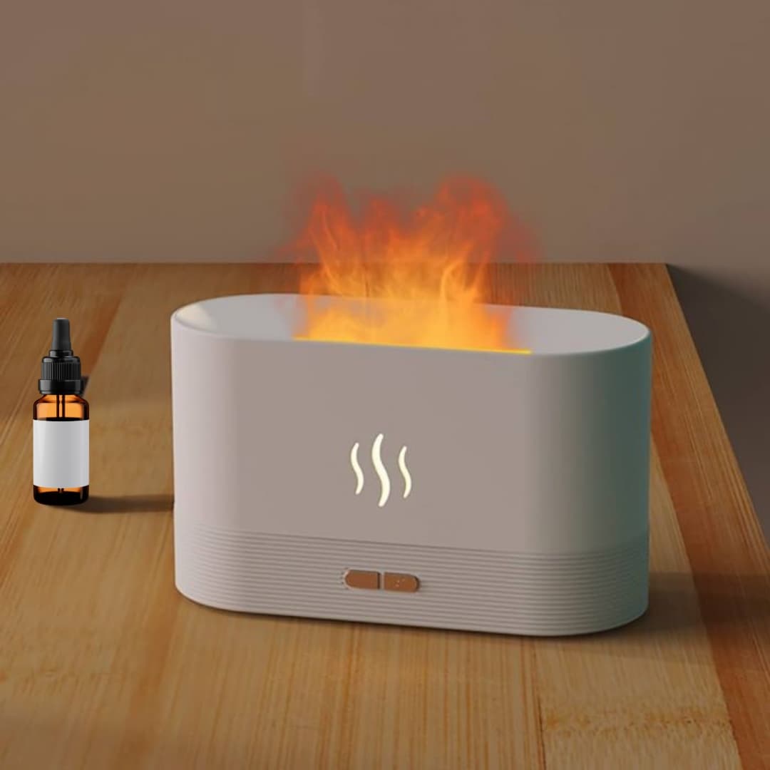 Caja del producto con el difusor, cable de carga USB y manual incluidos.
