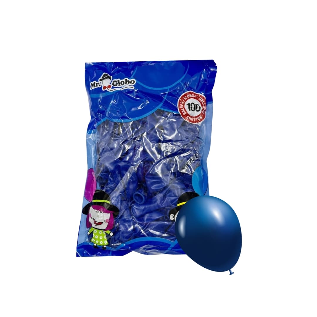 Globo azul biodegradable Mr. Globo 30 cm para fiestas infantiles y temáticas